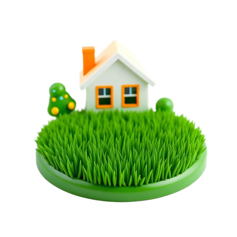 Backyard lawn turf icon