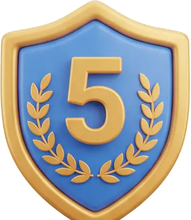 5-year warranty shield icon
