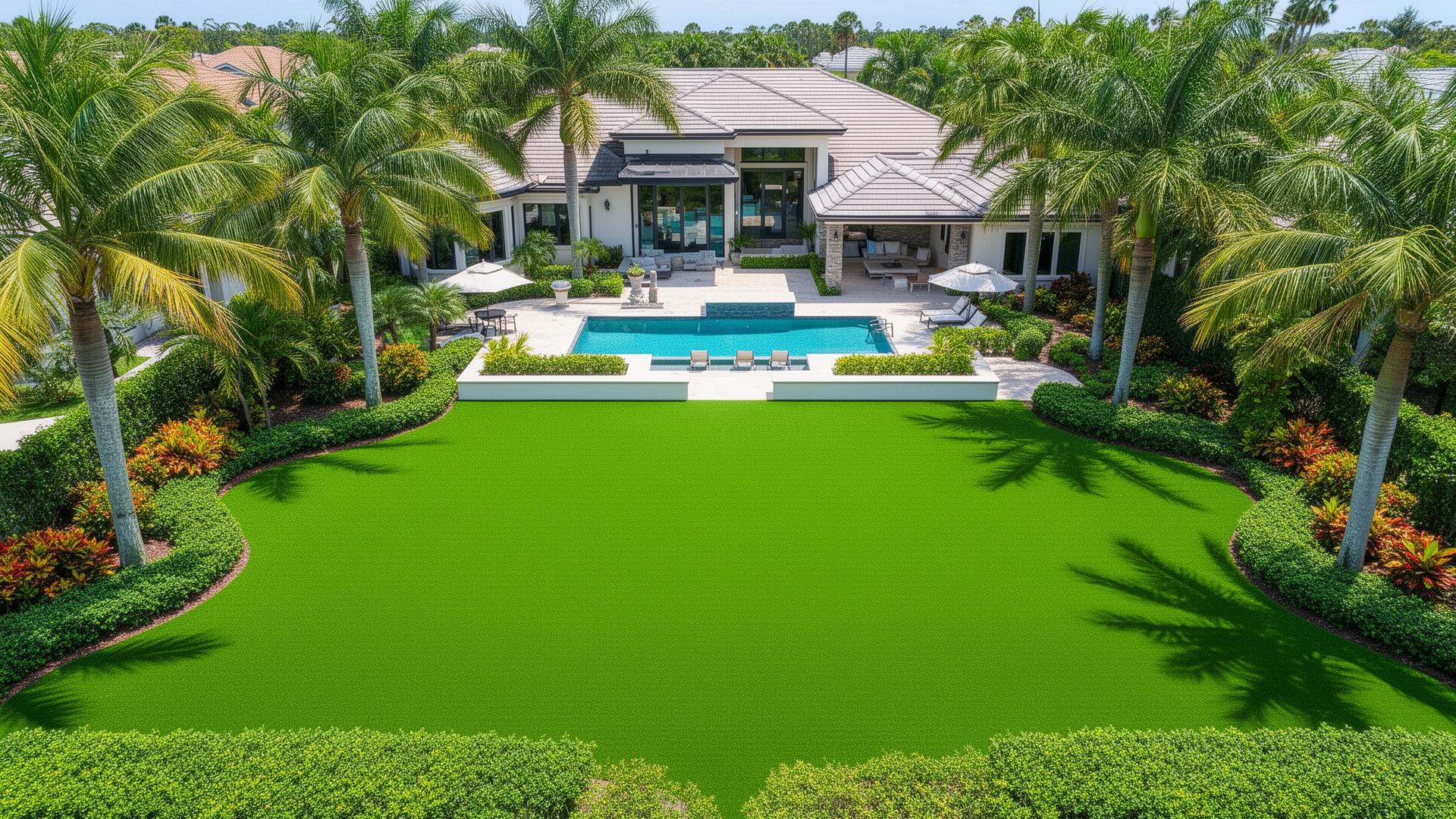Beautiful Florida backyard with artificial turf